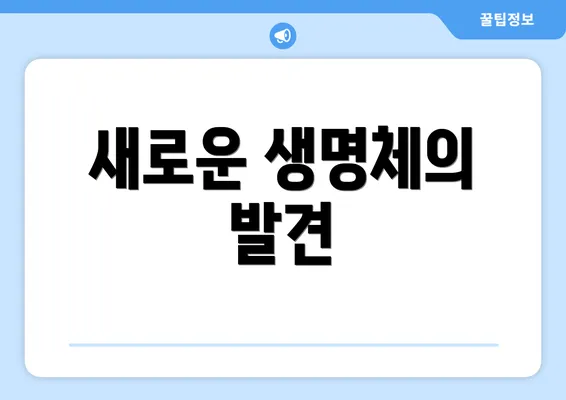 새로운 생명체의 발견