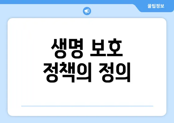 생명 보호 정책의 정의