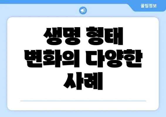 생명 형태 변화의 다양한 사례
