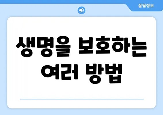 생명을 보호하는 여러 방법