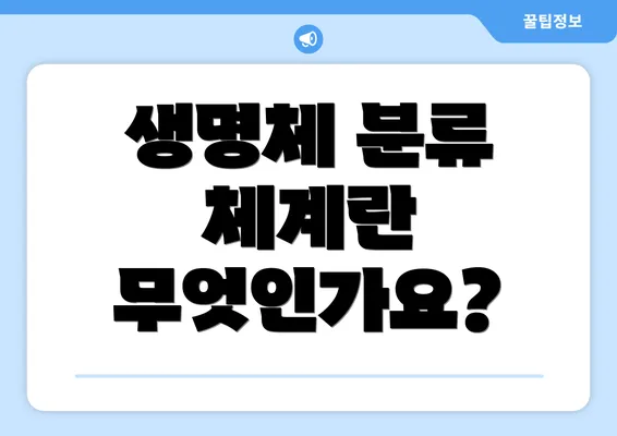 생명체 분류 체계란 무엇인가요?