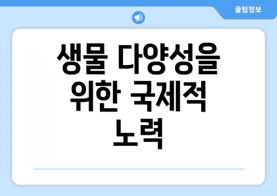 생물 다양성을 위한 국제적 노력