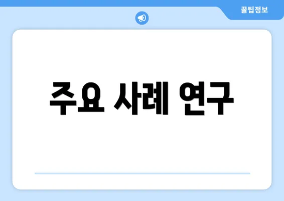 주요 사례 연구