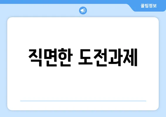 직면한 도전과제