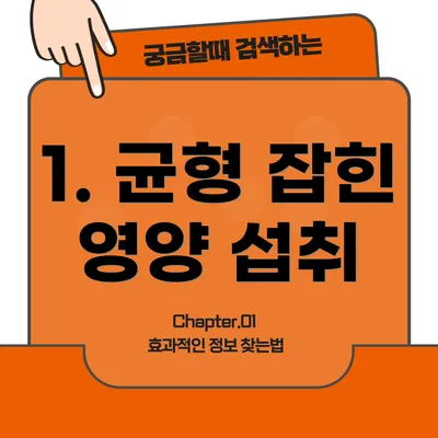 1. 균형 잡힌 영양 섭취