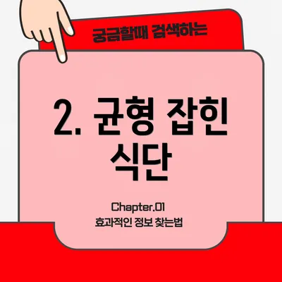 2. 균형 잡힌 식단