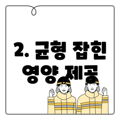 2. 균형 잡힌 영양 제공