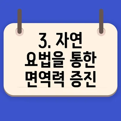 3. 자연 요법을 통한 면역력 증진
