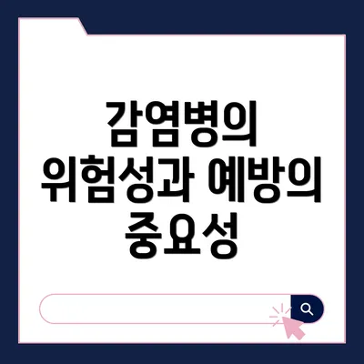 감염병의 위험성과 예방의 중요성