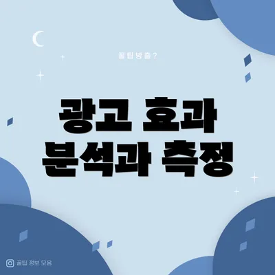 광고 효과 분석과 측정
