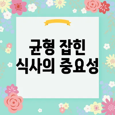 균형 잡힌 식사의 중요성