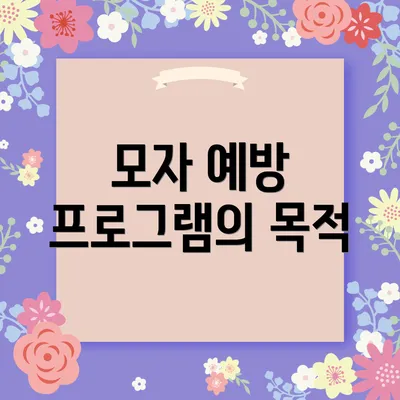 모자 예방 프로그램의 목적