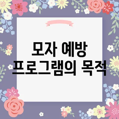 모자 예방 프로그램의 목적