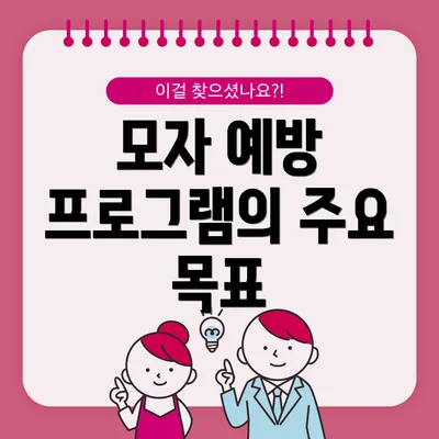 모자 예방 프로그램의 주요 목표