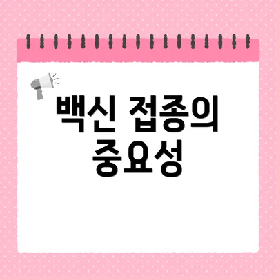 백신 접종의 중요성