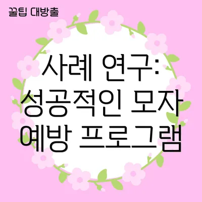 사례 연구: 성공적인 모자 예방 프로그램