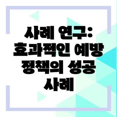 사례 연구: 효과적인 예방 정책의 성공 사례