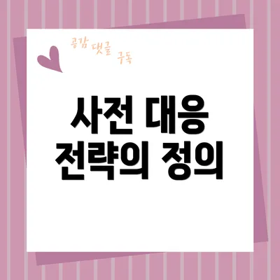 사전 대응 전략의 정의