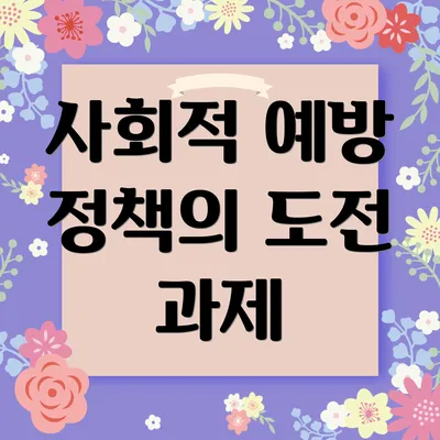 사회적 예방 정책의 도전 과제