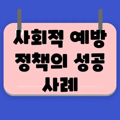 사회적 예방 정책의 성공 사례