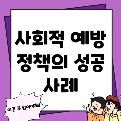 사회적 예방 정책의 성공 사례