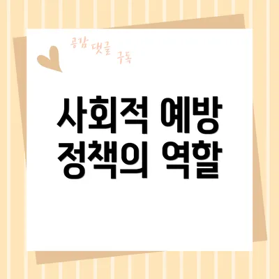 사회적 예방 정책의 역할