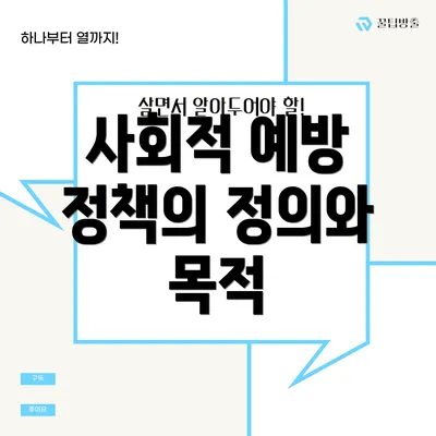 사회적 예방 정책의 정의와 목적