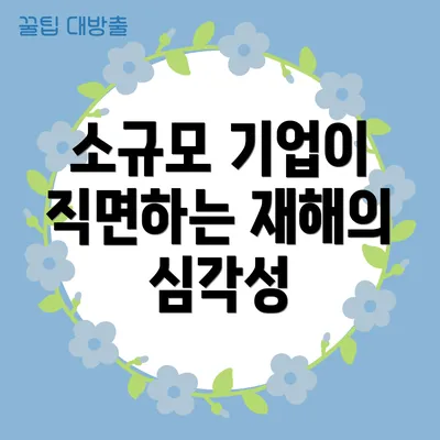 소규모 기업이 직면하는 재해의 심각성