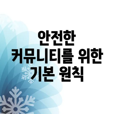 안전한 커뮤니티를 위한 기본 원칙