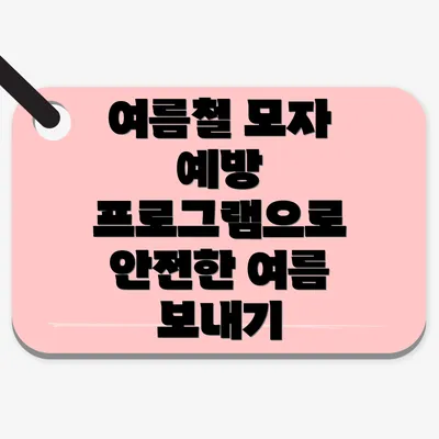 여름철 모자 예방 프로그램으로 안전한 여름 보내기
