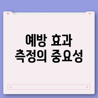 예방 효과 측정의 중요성