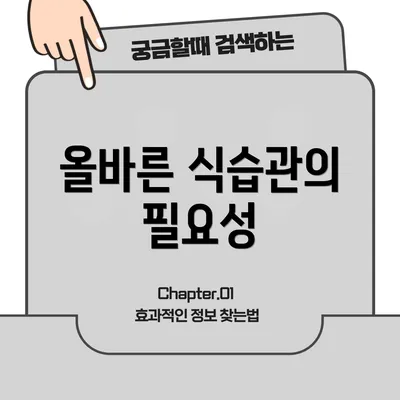 올바른 식습관의 필요성