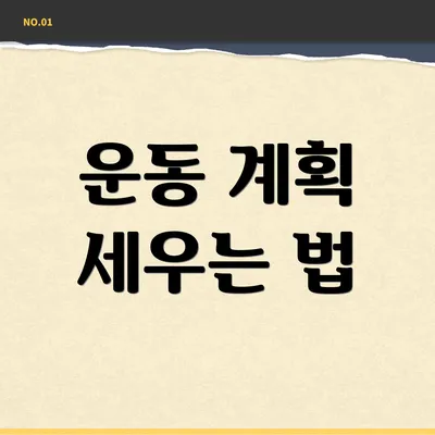운동 계획 세우는 법