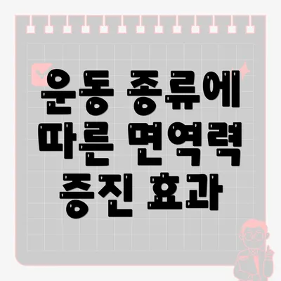 운동 종류에 따른 면역력 증진 효과