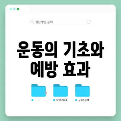 운동의 기초와 예방 효과