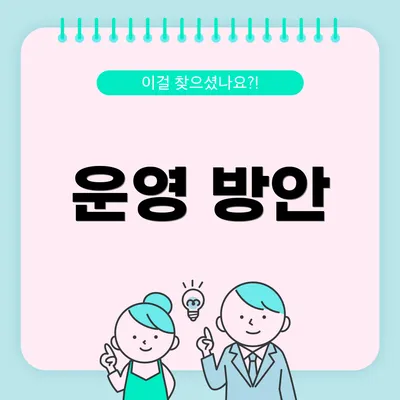 운영 방안