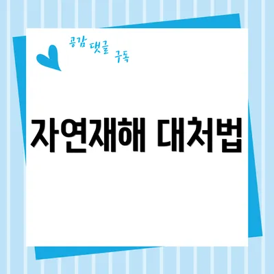 자연재해 대처법