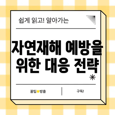 자연재해 예방을 위한 대응 전략