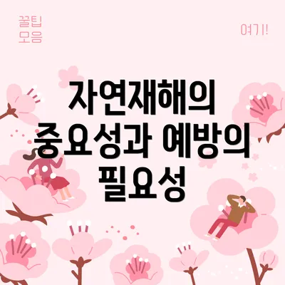 자연재해의 중요성과 예방의 필요성