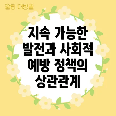 지속 가능한 발전과 사회적 예방 정책의 상관관계