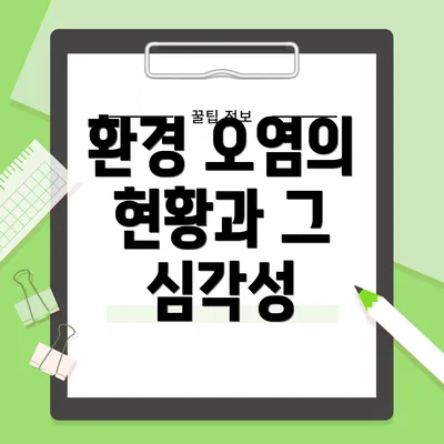 환경 오염의 현황과 그 심각성