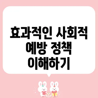 효과적인 사회적 예방 정책 이해하기