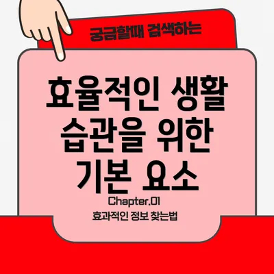 효율적인 생활 습관을 위한 기본 요소