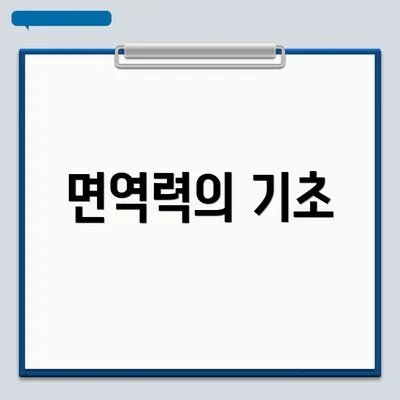 면역력의 기초