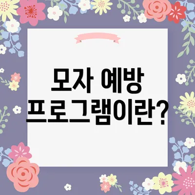 모자 예방 프로그램이란?