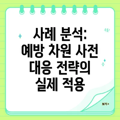 사례 분석: 예방 차원 사전 대응 전략의 실제 적용