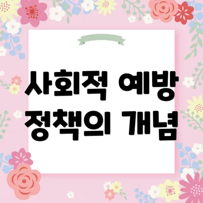 사회적 예방 정책의 개념