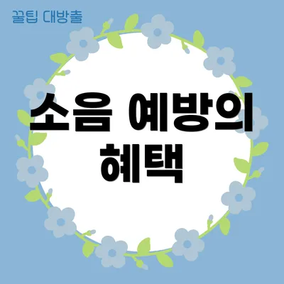 소음 예방의 혜택