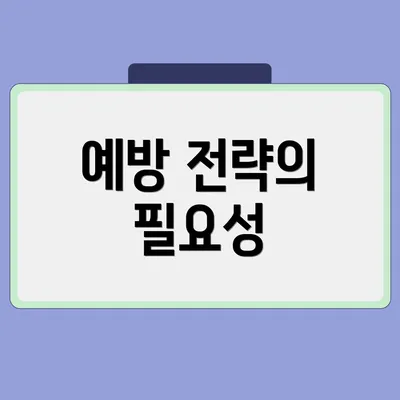 예방 전략의 필요성