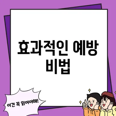 효과적인 예방 비법